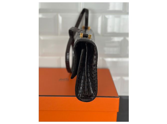 Modello raro Gancio Hermès in coccodrillo marrone Marrone scuro - vista 13