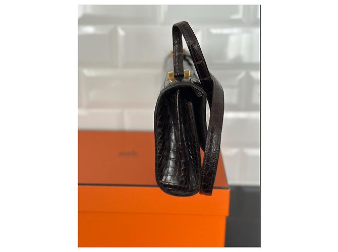 Modello raro Gancio Hermès in coccodrillo marrone Marrone scuro - vista 14