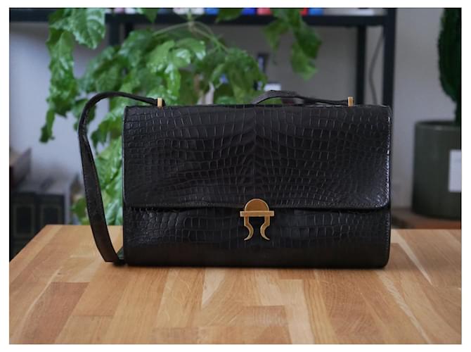 Modello raro Gancio Hermès in coccodrillo marrone Marrone scuro - vista 2
