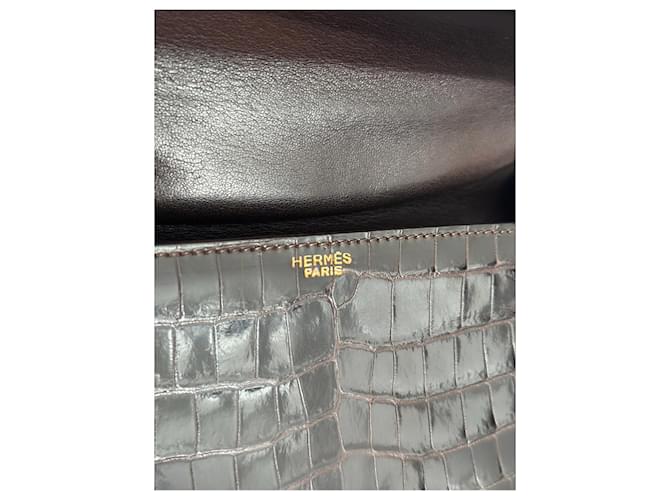Modello raro Gancio Hermès in coccodrillo marrone Marrone scuro - vista 3
