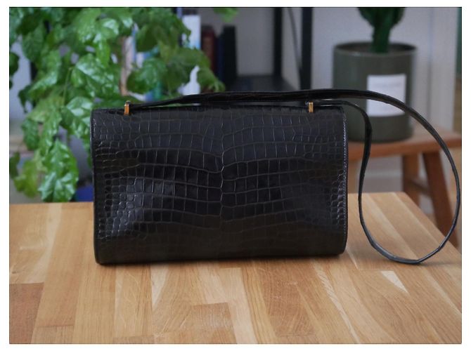 Modello raro Gancio Hermès in coccodrillo marrone Marrone scuro - vista 8