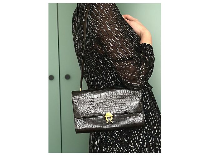 Modello raro Gancio Hermès in coccodrillo marrone Marrone scuro - vista 9