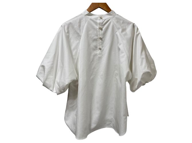 Autre Marque Anplegant Pullover-Bluse mit halben Ärmeln Weiß - Ansicht 2