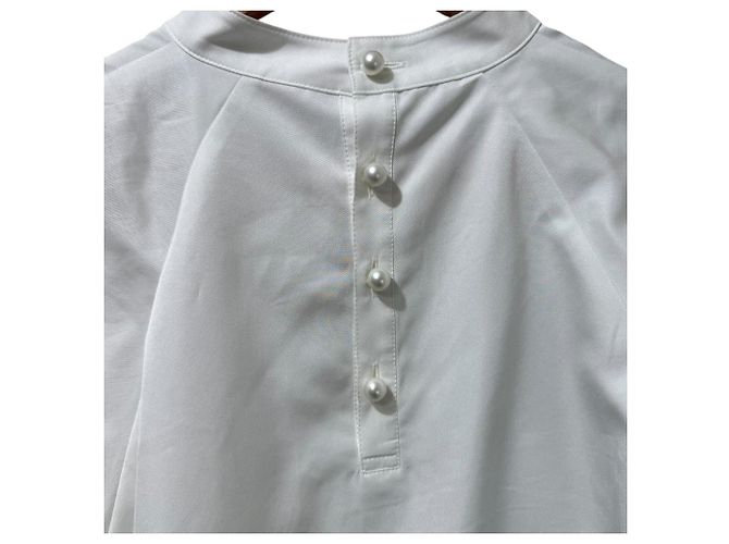 Autre Marque Anplegant Pullover-Bluse mit halben Ärmeln Weiß - Ansicht 3