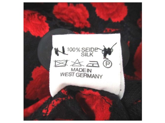 Vestido de seda con estampado de rosa Jil Sander Negro Roja - vista 5