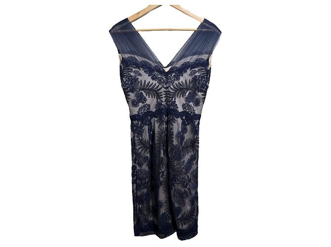 Autre Marque Stretch-Spitzenkleid TADASHI SHOJI Blau - Ansicht 2