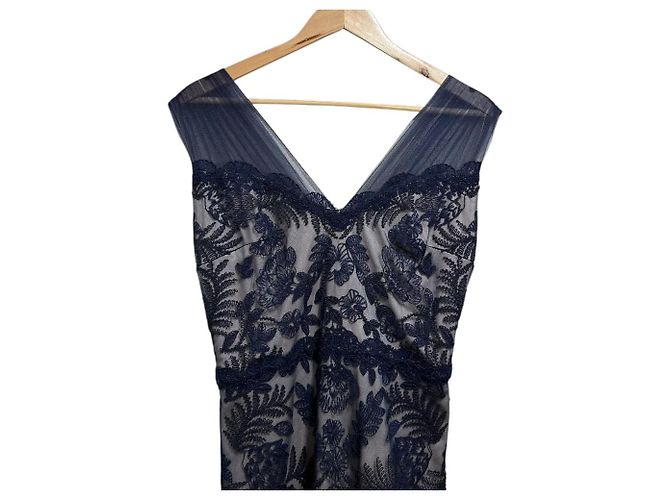 Autre Marque Stretch-Spitzenkleid TADASHI SHOJI Blau - Ansicht 3