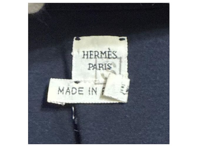 Vestido de algodón bordado con bolsillos Hermès Azul Azul marino - vista 6