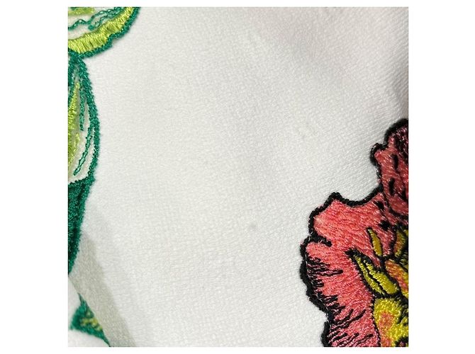 Autre Marque Blumarine Strickkleid mit Blumenstickerei Weiß - Ansicht 6