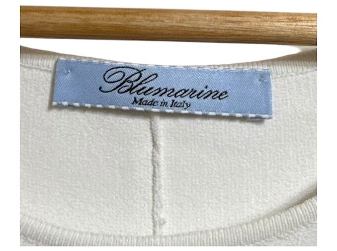 Autre Marque Blumarine Strickkleid mit Blumenstickerei Weiß - Ansicht 7