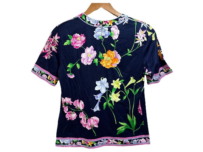 Autre Marque LEONARD FASHION Pullover mit Blumenmuster Blau Marineblau - Ansicht 2