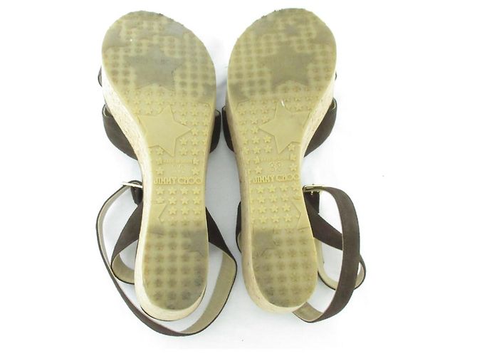 Sandali con zeppa in suede PANTHER di Jimmy Choo Marrone - vista 6
