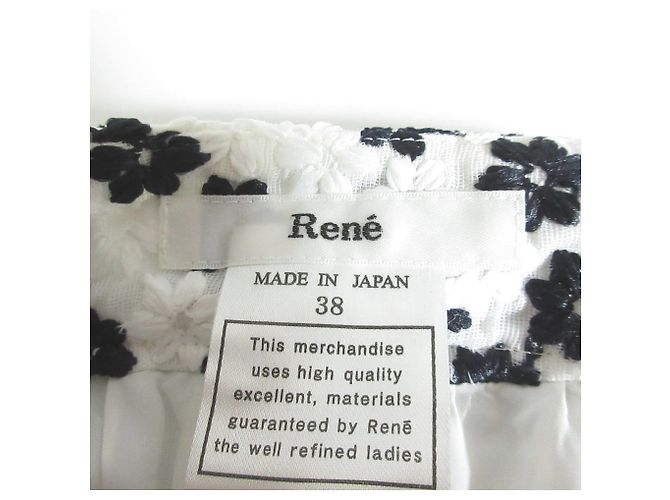 Autre Marque Falda Flare Rene Flor Bordada Negro Blanco - vista 5