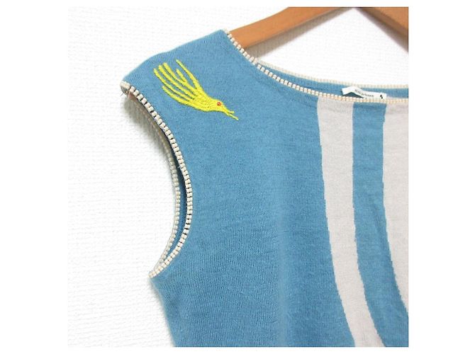 Autre Marque Mina Perhonen Soar Top de Punto de Algodón y Angora Azul - vista 4