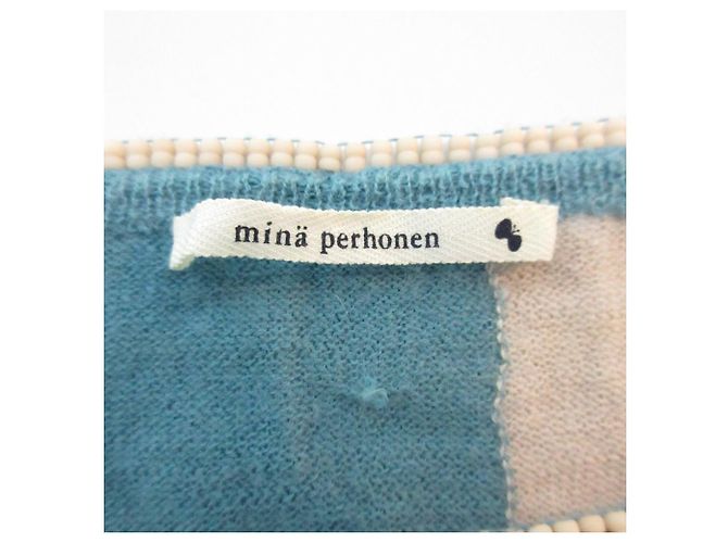 Autre Marque Mina Perhonen Soar Top de Punto de Algodón y Angora Azul - vista 6