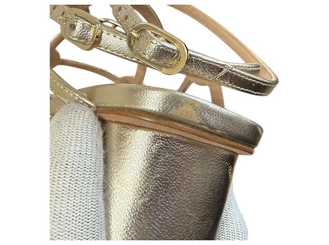 Sandali con Tacco Basso Christian Dior D'oro - vista 11
