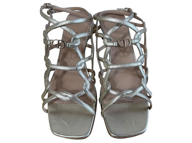 Sandali con Tacco Basso Christian Dior D'oro - vista 3