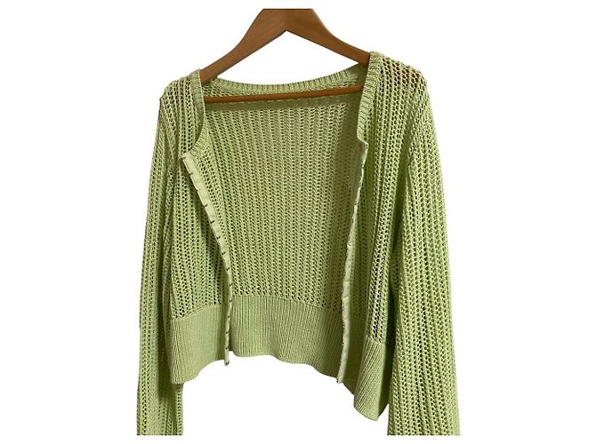 Autre Marque Strickjacke mit Frontverschluss Ray Beams Grün - Ansicht 4