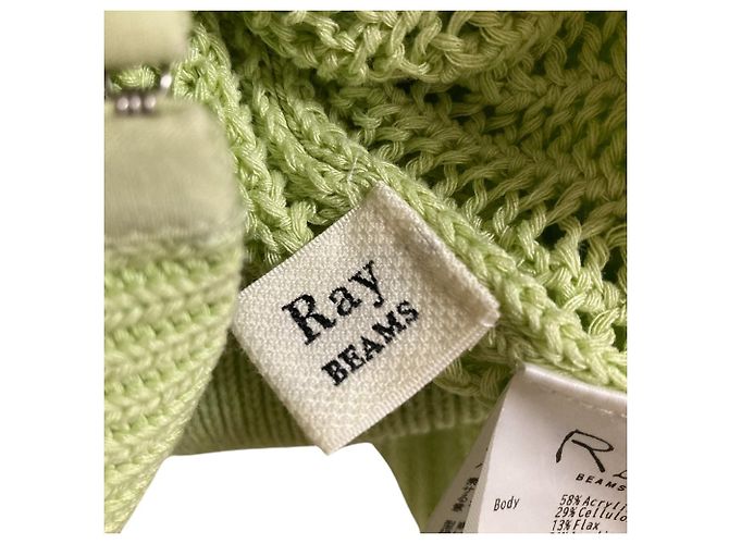 Autre Marque Strickjacke mit Frontverschluss Ray Beams Grün - Ansicht 6