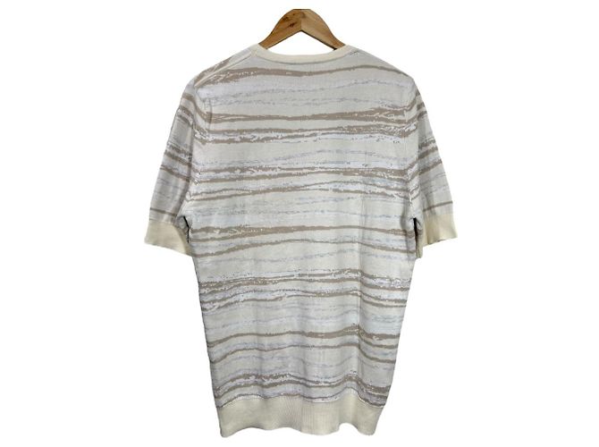 Hermès XL Strick Kurzarmoberteil Beige Roh - Ansicht 2