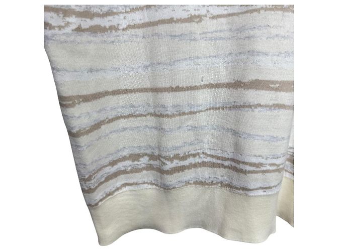 Hermès XL Strick Kurzarmoberteil Beige Roh - Ansicht 3