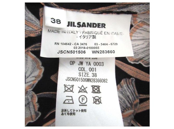 Jil Sander Kleid aus 100% Seide mit Blumenmuster Schwarz - Ansicht 4