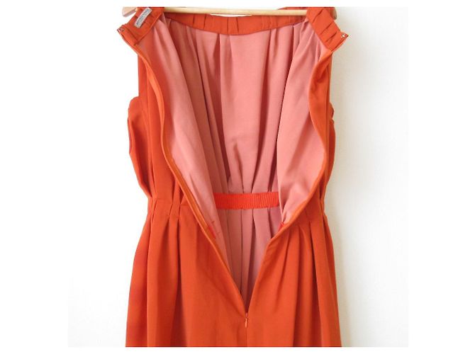 Vestido Bottega Veneta Vestido de Seda Laranja - vista 4