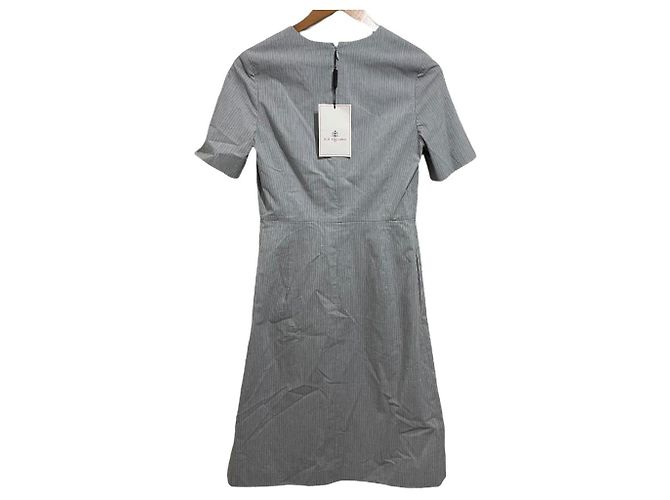 Autre Marque Gestreiftes Leinenmischkleid OLD ENGLAND Braun - Ansicht 2