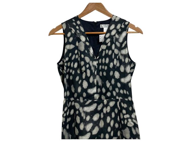 Max Mara Tierdruckkleid Schwarz Beige - Ansicht 3