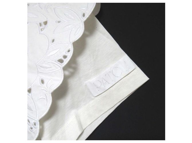 Autre Marque Camiseta de algodón con cuello bordado Patou Blanco - vista 7