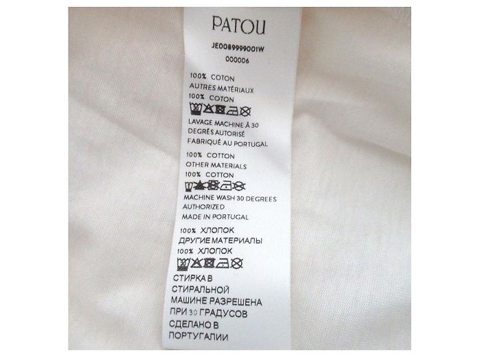 Autre Marque Camiseta de algodón con cuello bordado Patou Blanco - vista 8