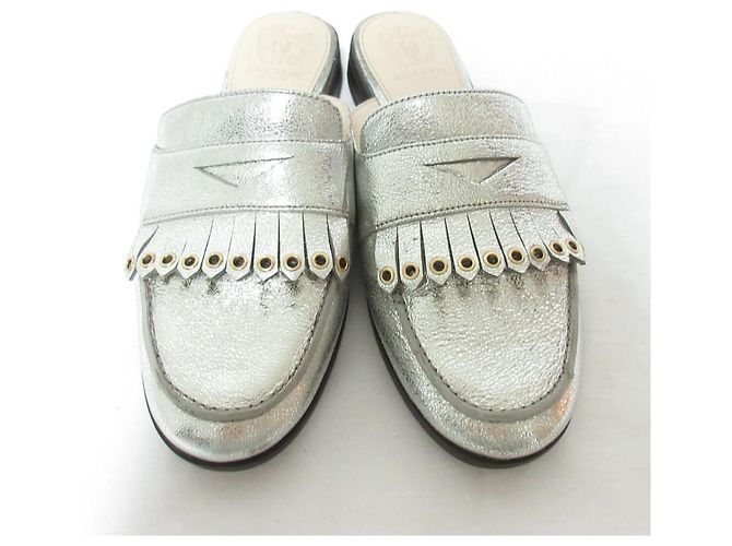 Autre Marque Cole Haan Pinch Kiltie Leder-Mule Silber - Ansicht 2