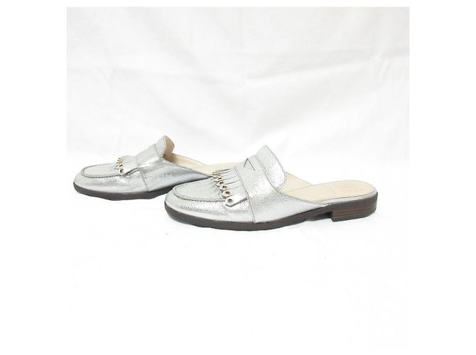 Autre Marque Cole Haan Pinch Kiltie Leder-Mule Silber - Ansicht 4