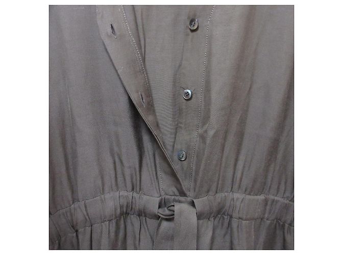 Autre Marque Ebure Naturfärbige Rayon-Leinen Overall-Kleid Grün - Ansicht 4