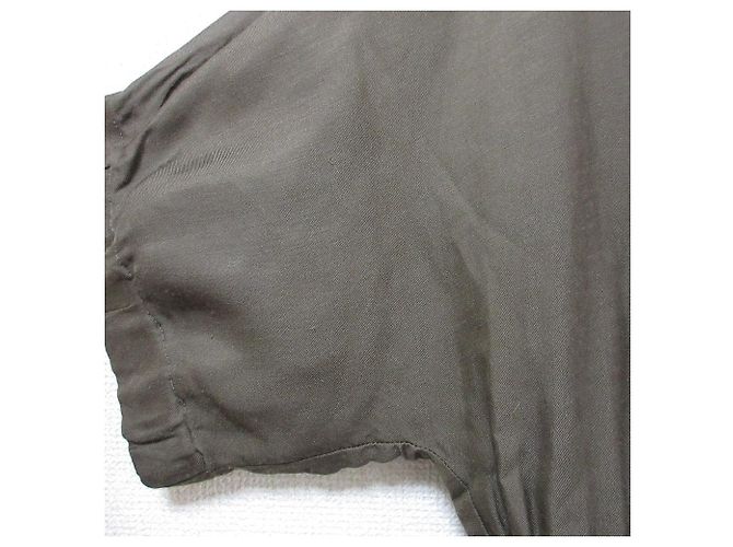 Autre Marque Ebure Naturfärbige Rayon-Leinen Overall-Kleid Grün - Ansicht 5
