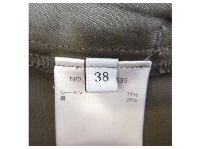 Autre Marque Ebure Naturfärbige Rayon-Leinen Overall-Kleid Grün - Ansicht 7