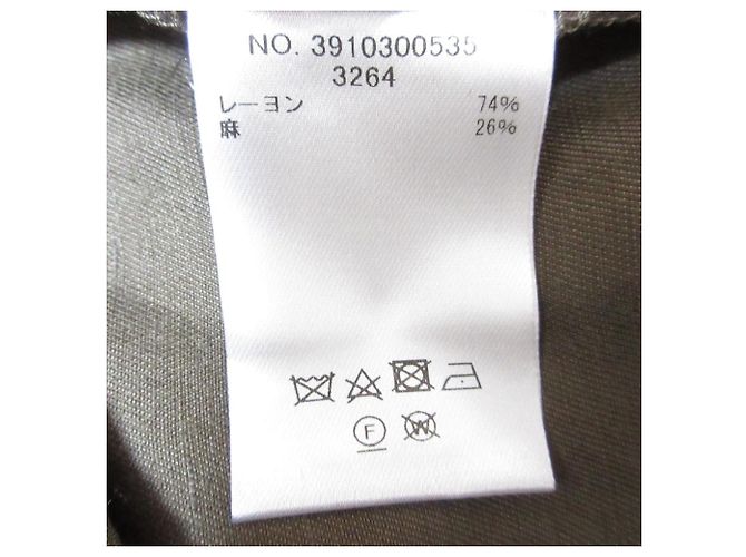 Autre Marque Ebure Naturfärbige Rayon-Leinen Overall-Kleid Grün - Ansicht 8