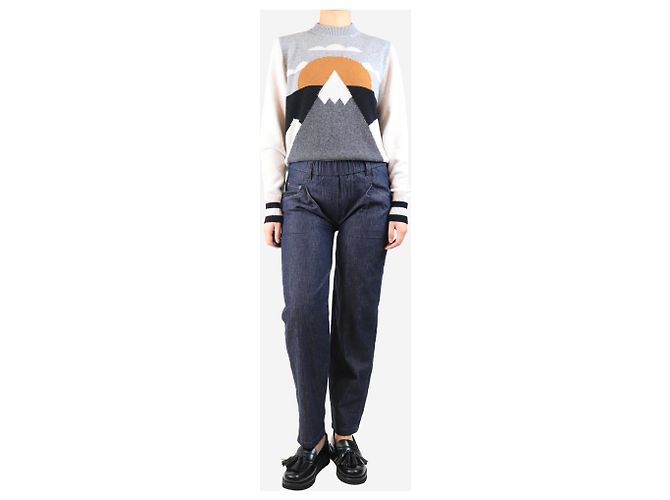 Brunello Cucinelli Indigo elastische Jeanshose - Größe UK 8 Blau - Ansicht 2