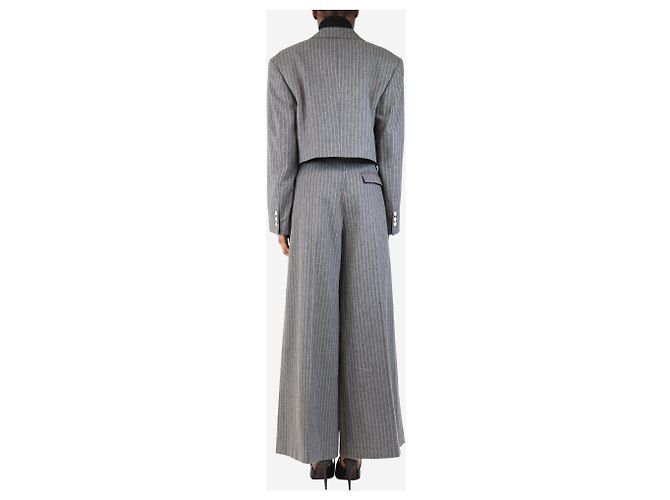Acne Grau gestreifter Cropped Blazer - Größe UK 8 - Ansicht 5