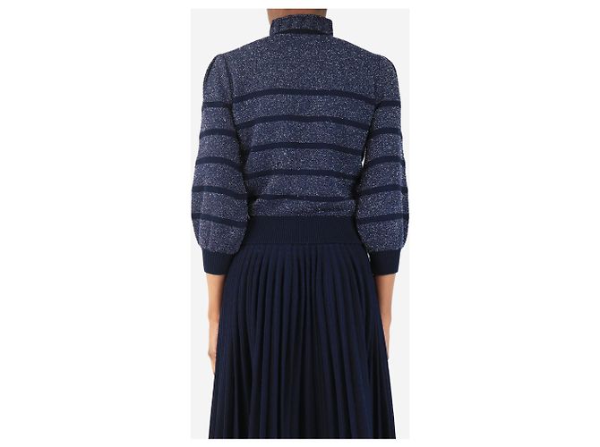 Marc by Marc Jacobs Pull rayé lurex bleu marine - taille XS - vue 2