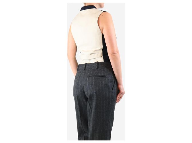 Autre Marque Chaleco de lana azul marino a rayas - talla UK 12 Gris - vista 2