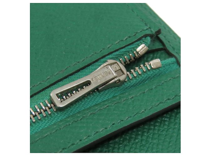 Portafoglio bifold in pelle Epsom Hermès verde - vista 12