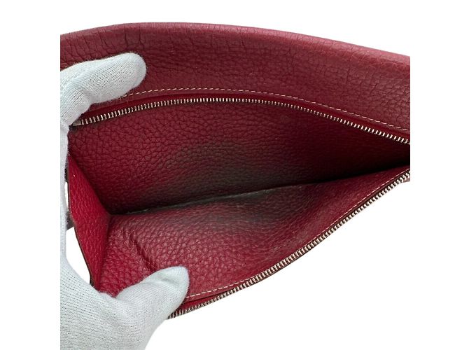 Cartera Larga Dogon de Hermès en Rojo Roja Gris pardo - vista 10