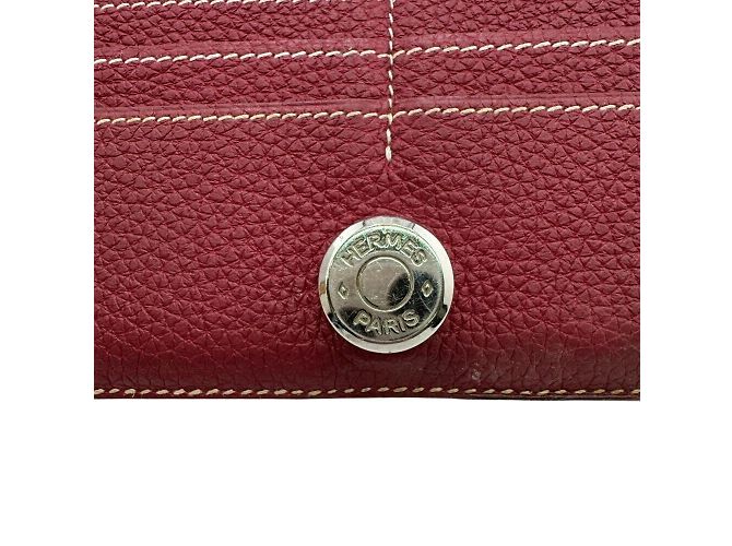 Cartera Larga Dogon de Hermès en Rojo Roja Gris pardo - vista 13