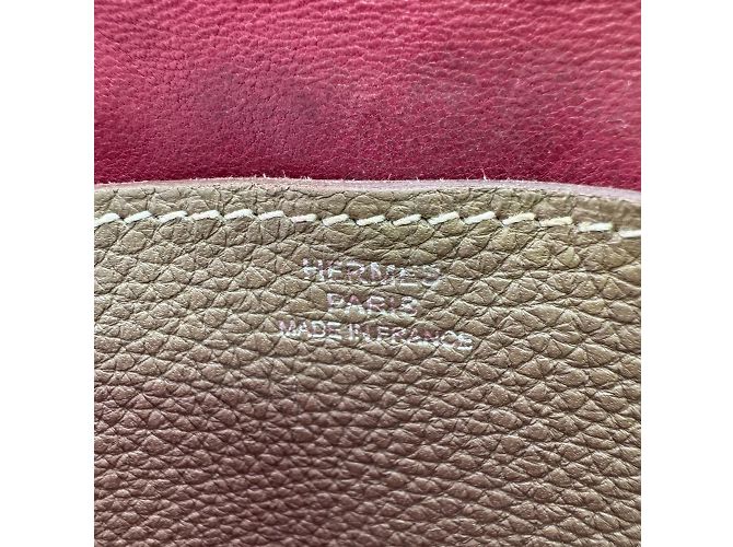 Cartera Larga Dogon de Hermès en Rojo Roja Gris pardo - vista 15
