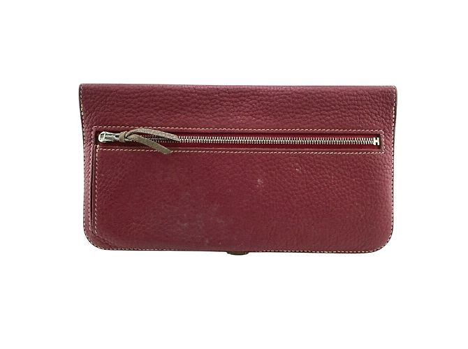 Cartera Larga Dogon de Hermès en Rojo Roja Gris pardo - vista 2