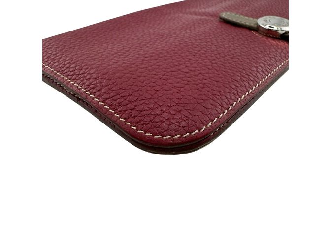 Cartera Larga Dogon de Hermès en Rojo Roja Gris pardo - vista 3