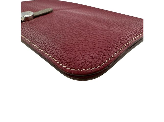 Cartera Larga Dogon de Hermès en Rojo Roja Gris pardo - vista 4