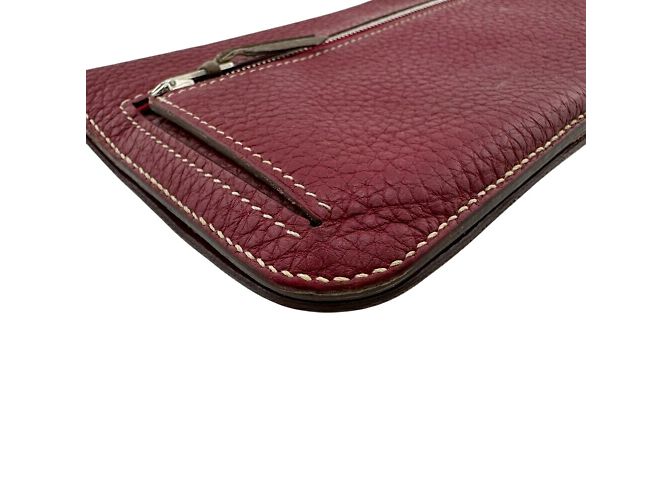 Cartera Larga Dogon de Hermès en Rojo Roja Gris pardo - vista 5