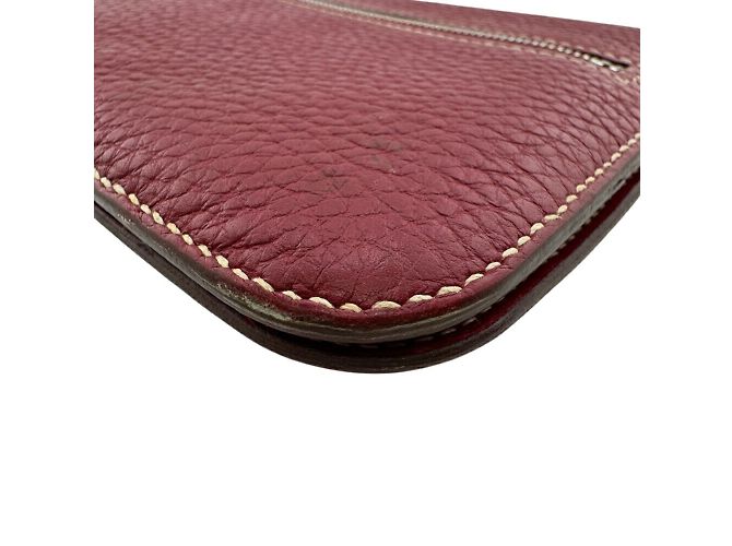 Cartera Larga Dogon de Hermès en Rojo Roja Gris pardo - vista 6